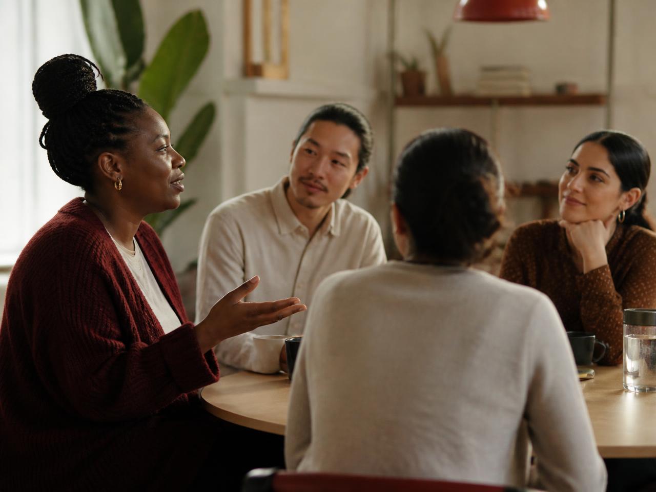 A community group participating in a practical educational conversation